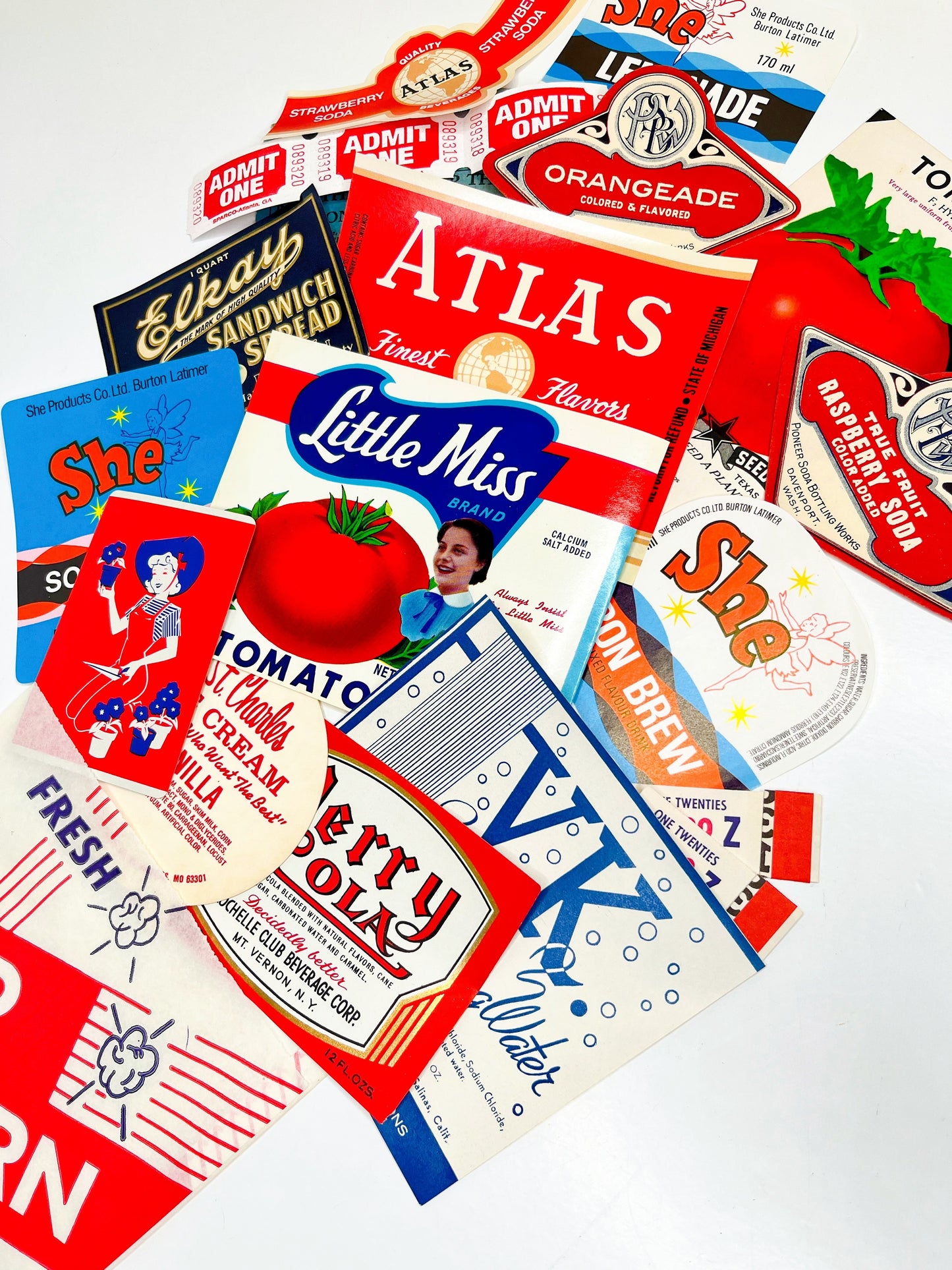 Red, white, & blue vintage ephemera collection