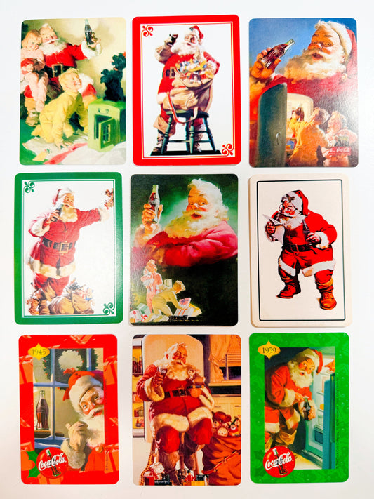 Coca Cola Santa vintage playing cards set of 9