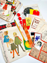 Load image into Gallery viewer, Vintage sewing pattern “back to school” vintage ephemera kit