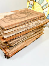 Load image into Gallery viewer, Antique 1860’s magazine pages, one dozen