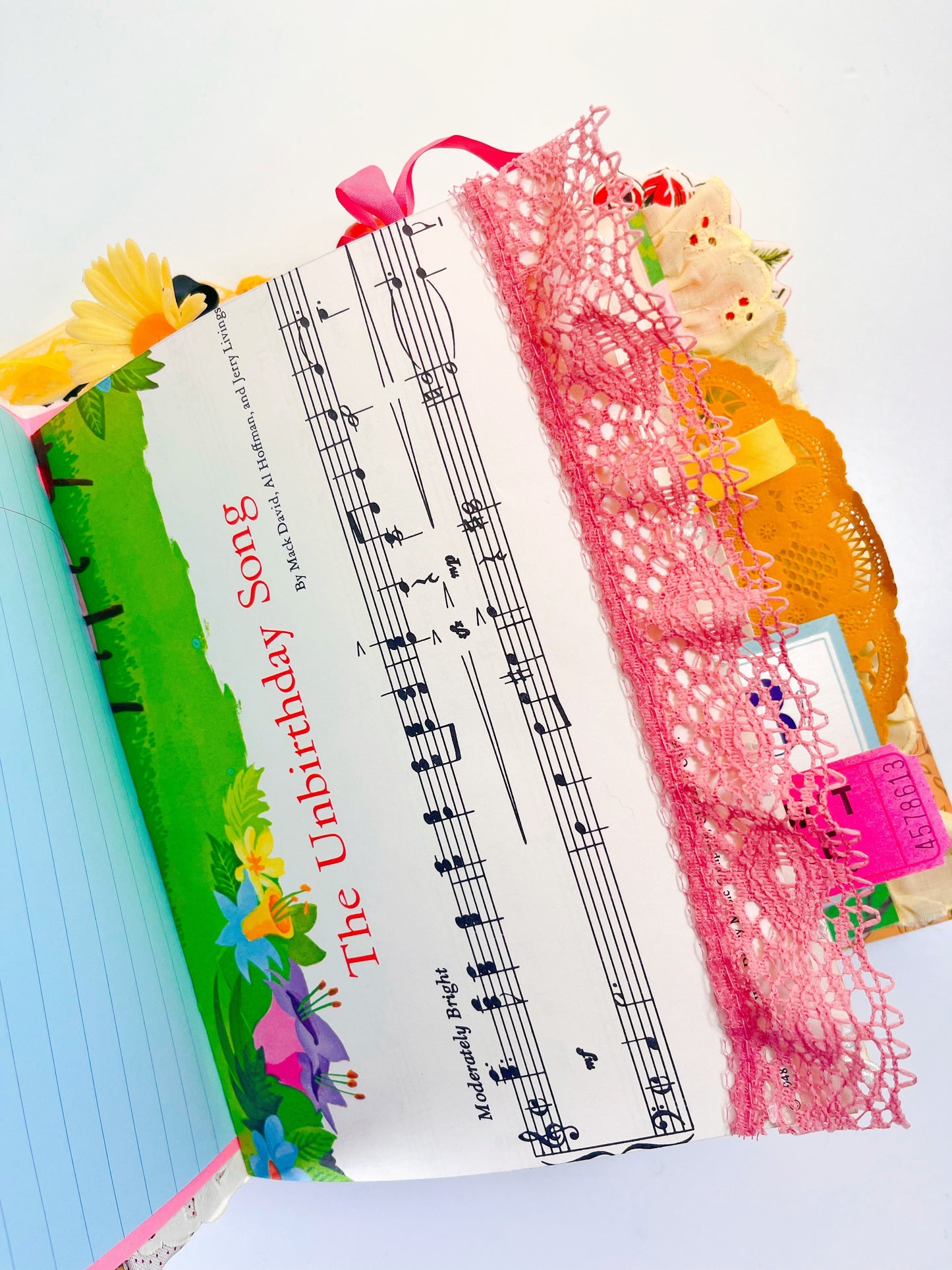 “Mad Hatter’s Tea Party” vintage Alice in Wonderland children’s book handmade journal