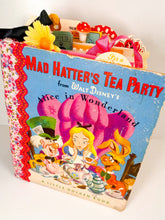 Load image into Gallery viewer, “Mad Hatter’s Tea Party” vintage Alice in Wonderland children’s book handmade journal