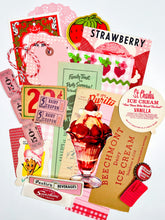 Load image into Gallery viewer, Strawberry Ice Cream vintage ephemera collection