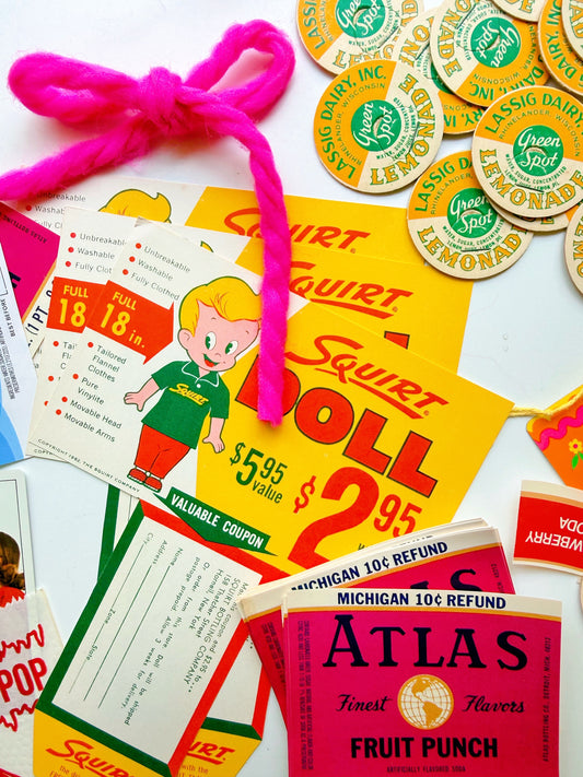 Saturday Special: vintage summer ephemera in a vintage Frosty Pop bag