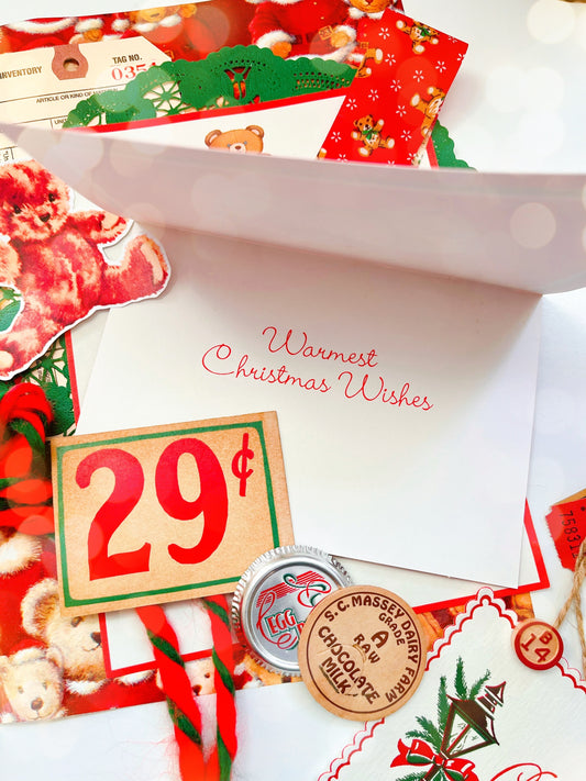 Vintage Teddy Bear Christmas ephemera collection