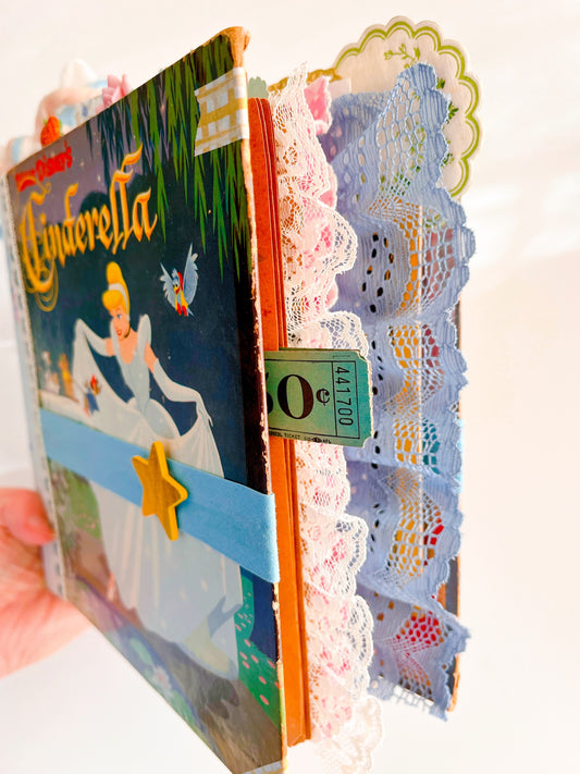 Vintage Disney Cinderella children’s book handmade journal