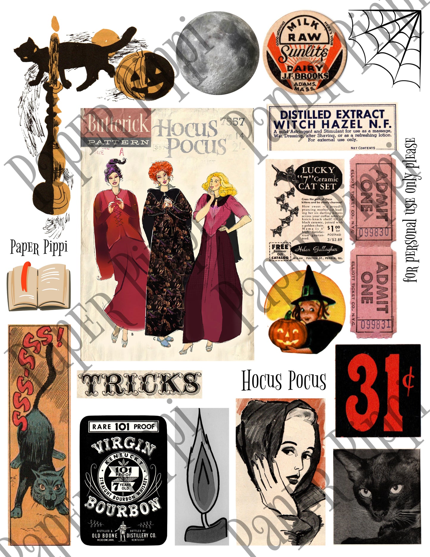 Hocus Pocus inspired vintage style digital download printable