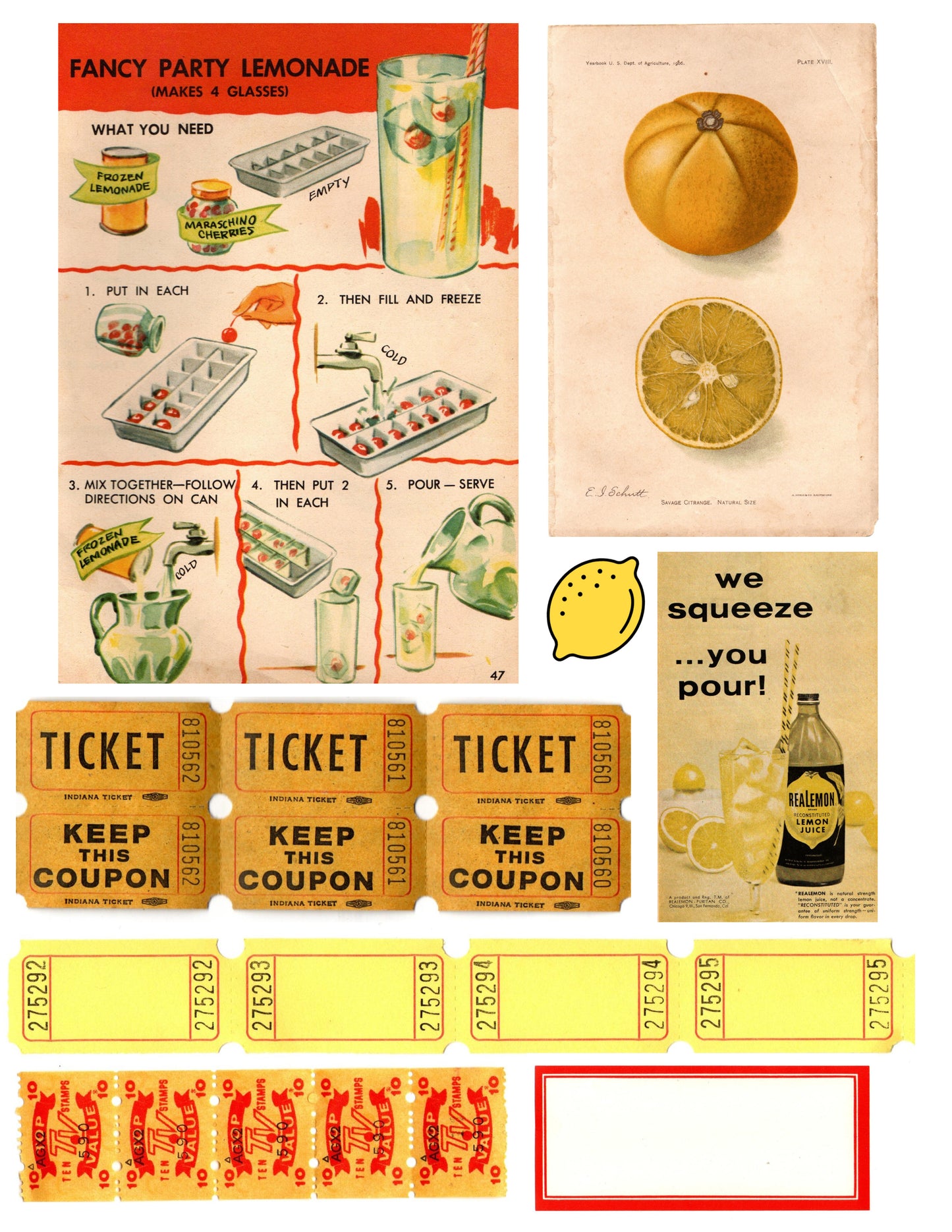 Liquid Sunshine Lemonade Collection digital download printable (2 pages)