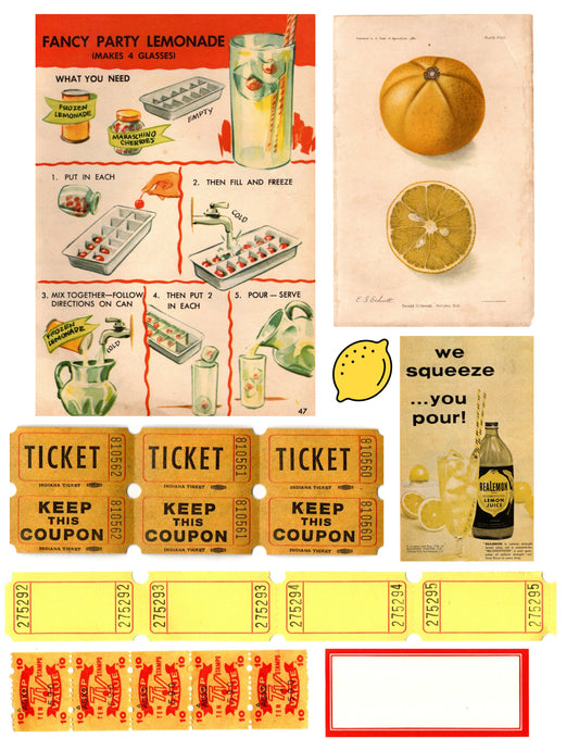 Liquid Sunshine Lemonade Collection digital download printable (2 pages)