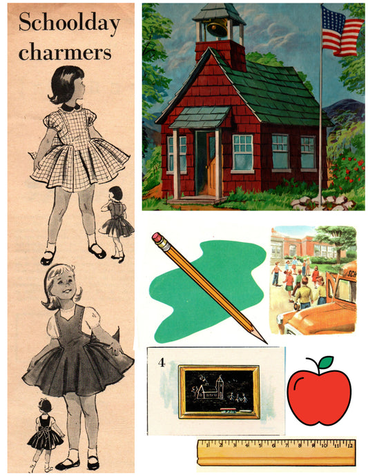 Vintage Back to School digitals (2 pages)