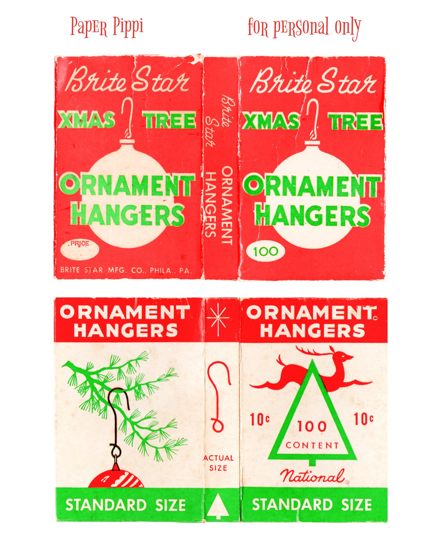 FREE! Vintage Ornament Hanger Box Printables