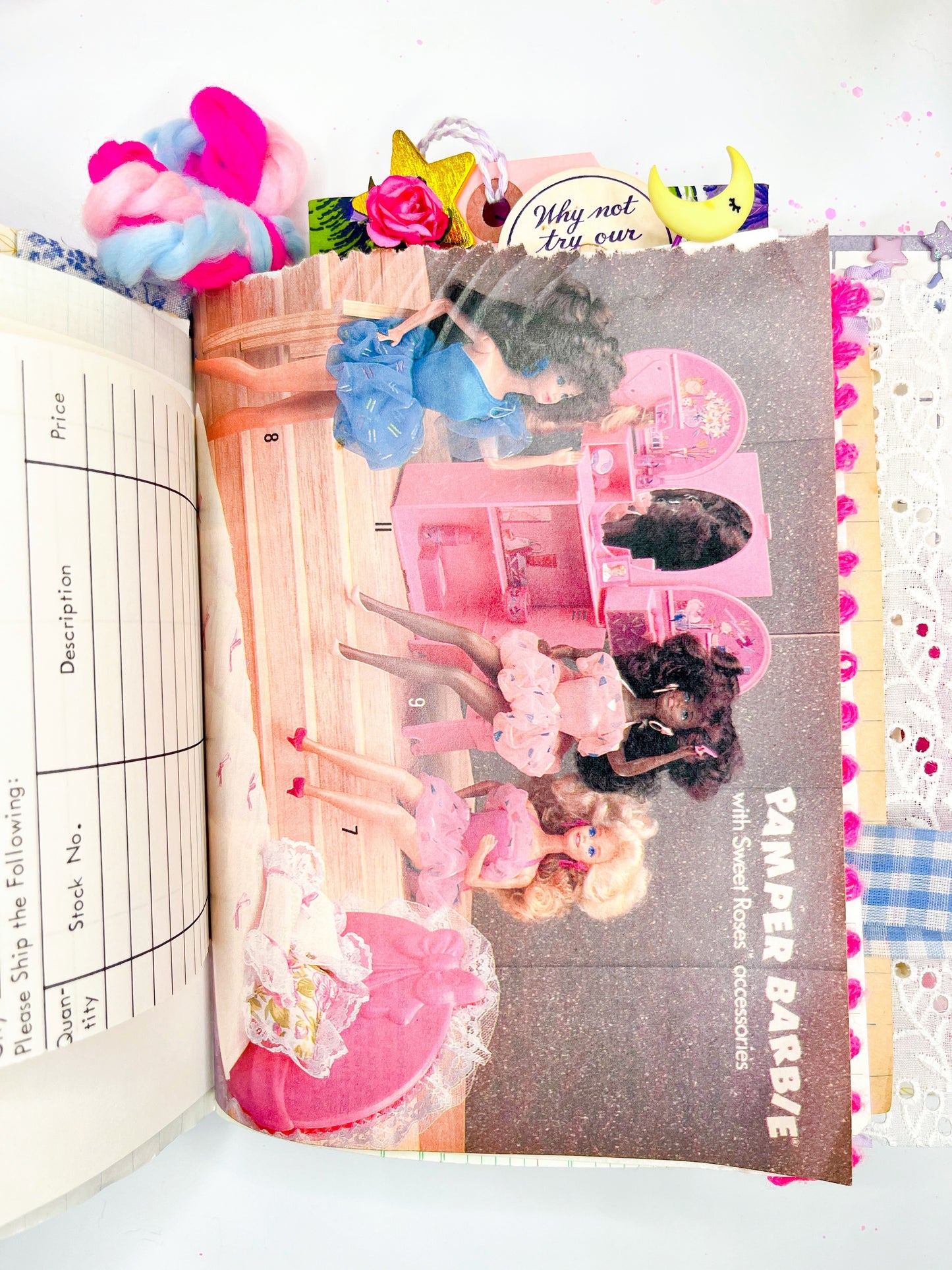 “The Special Sleepover” vintage Barbie Little Golden Book handmade journal