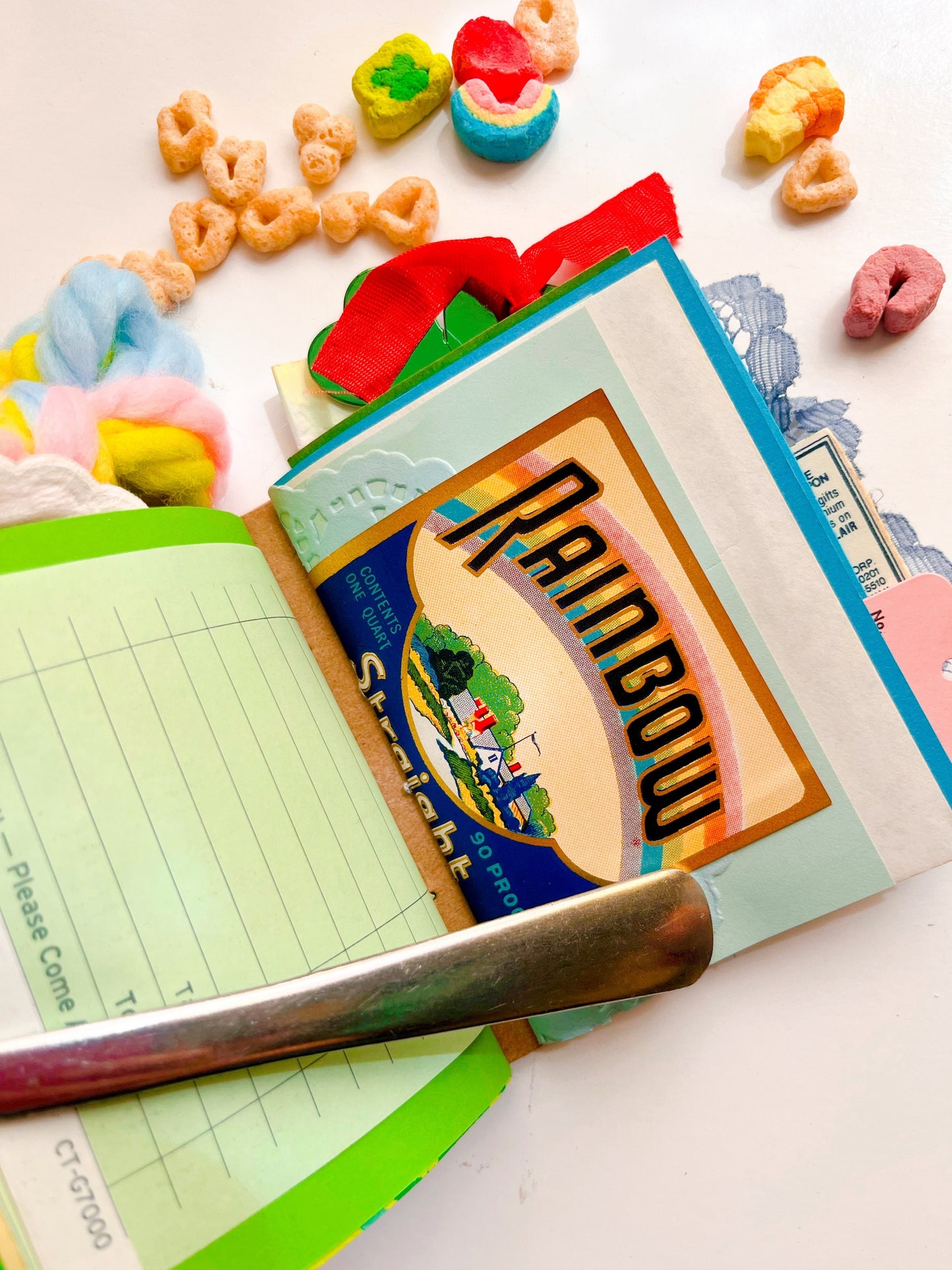 Vintage mini Lucky Charms box handmade journals