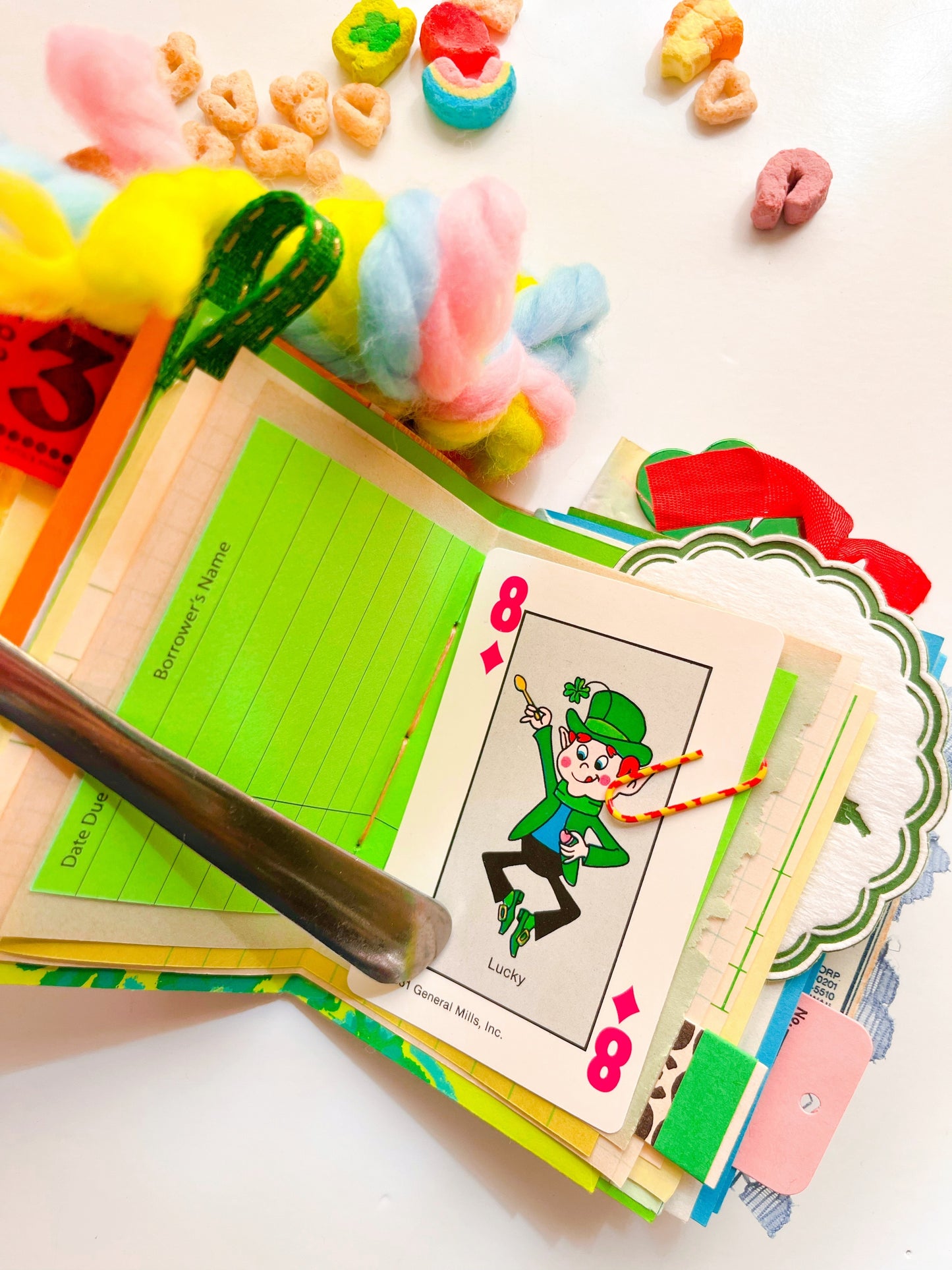 Vintage mini Lucky Charms box handmade journals