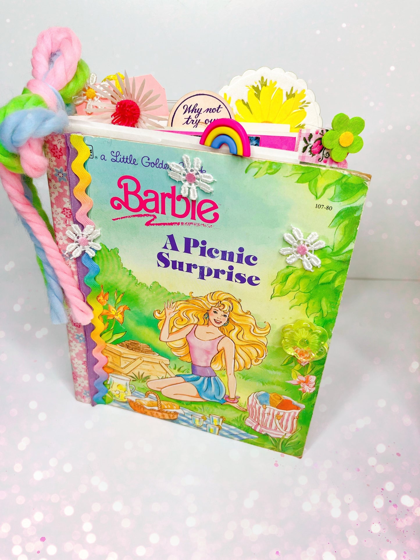 “A Picnic Surprise” vintage Barbie Little Golden Book handmade journal