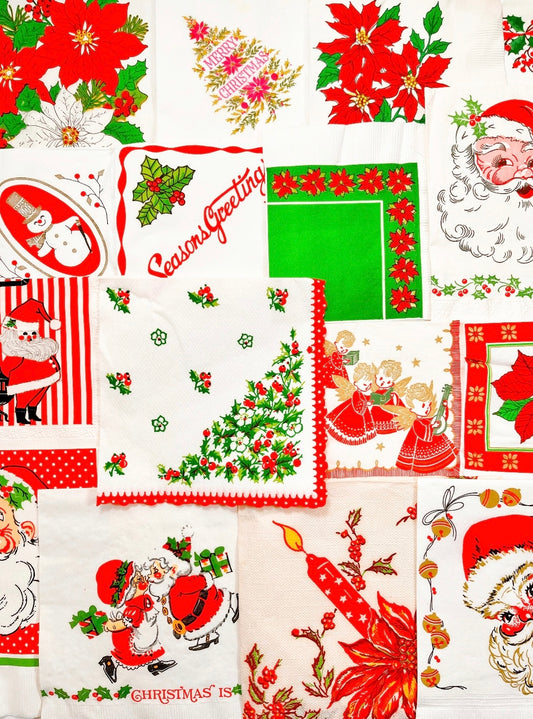 Vintage holiday napkin bundle