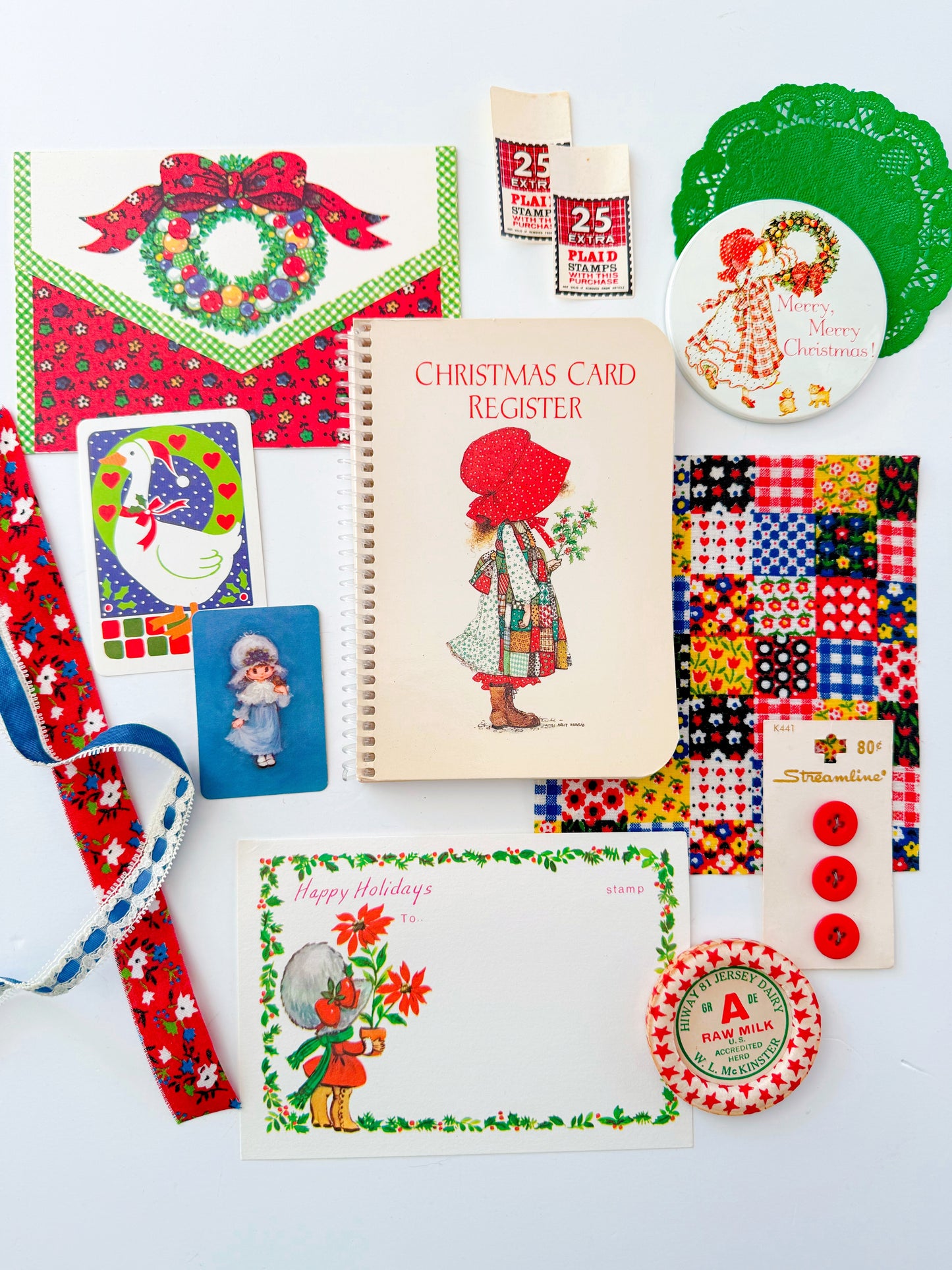 Vintage Holly Hobbie ephemera collection & Christmas card register