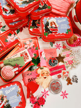 Load image into Gallery viewer, Vintage Barbie Christmas tins filled with embellishments &amp; ephemera
