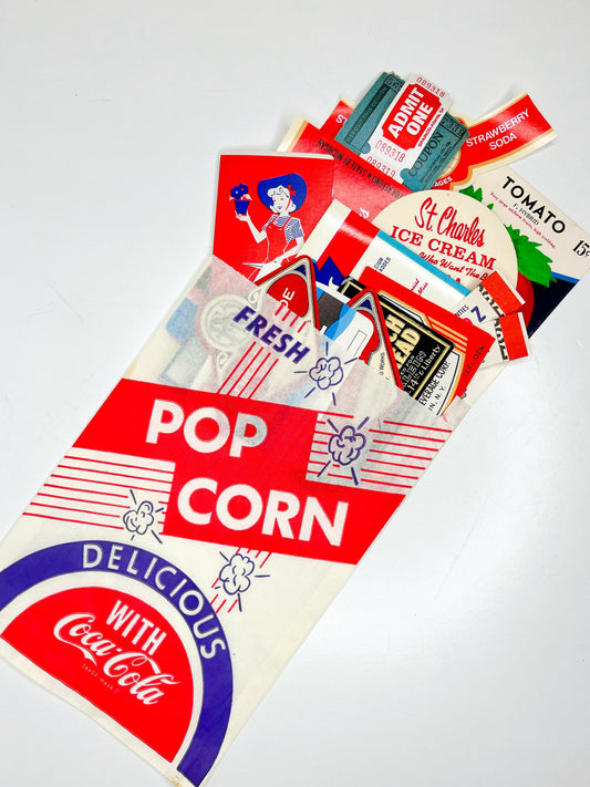 Red, white, & blue vintage ephemera collection