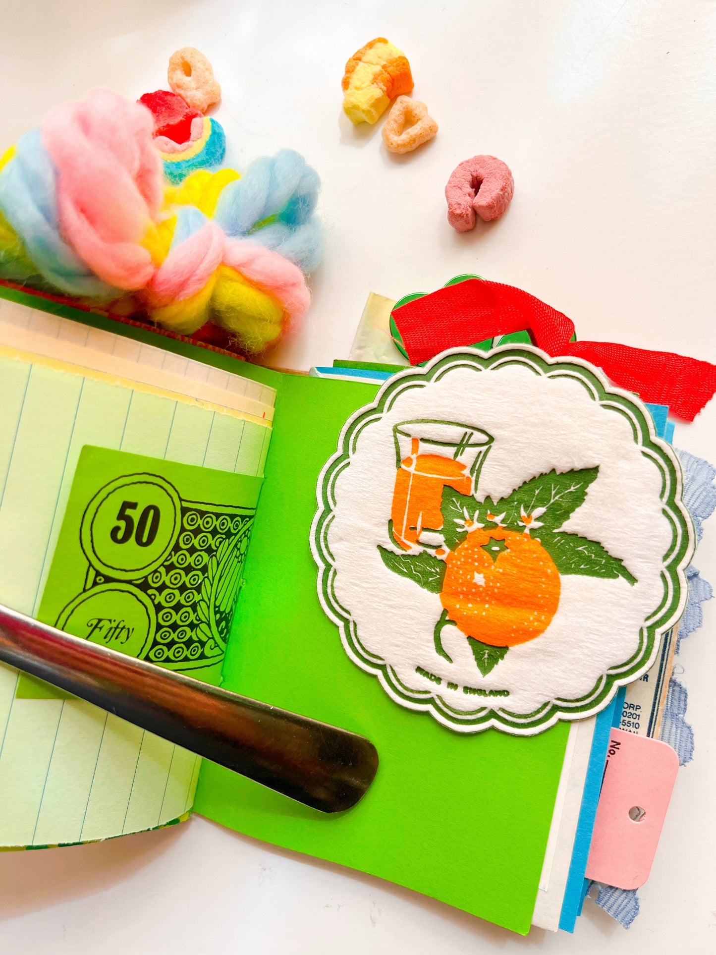 Vintage mini Lucky Charms box handmade journals