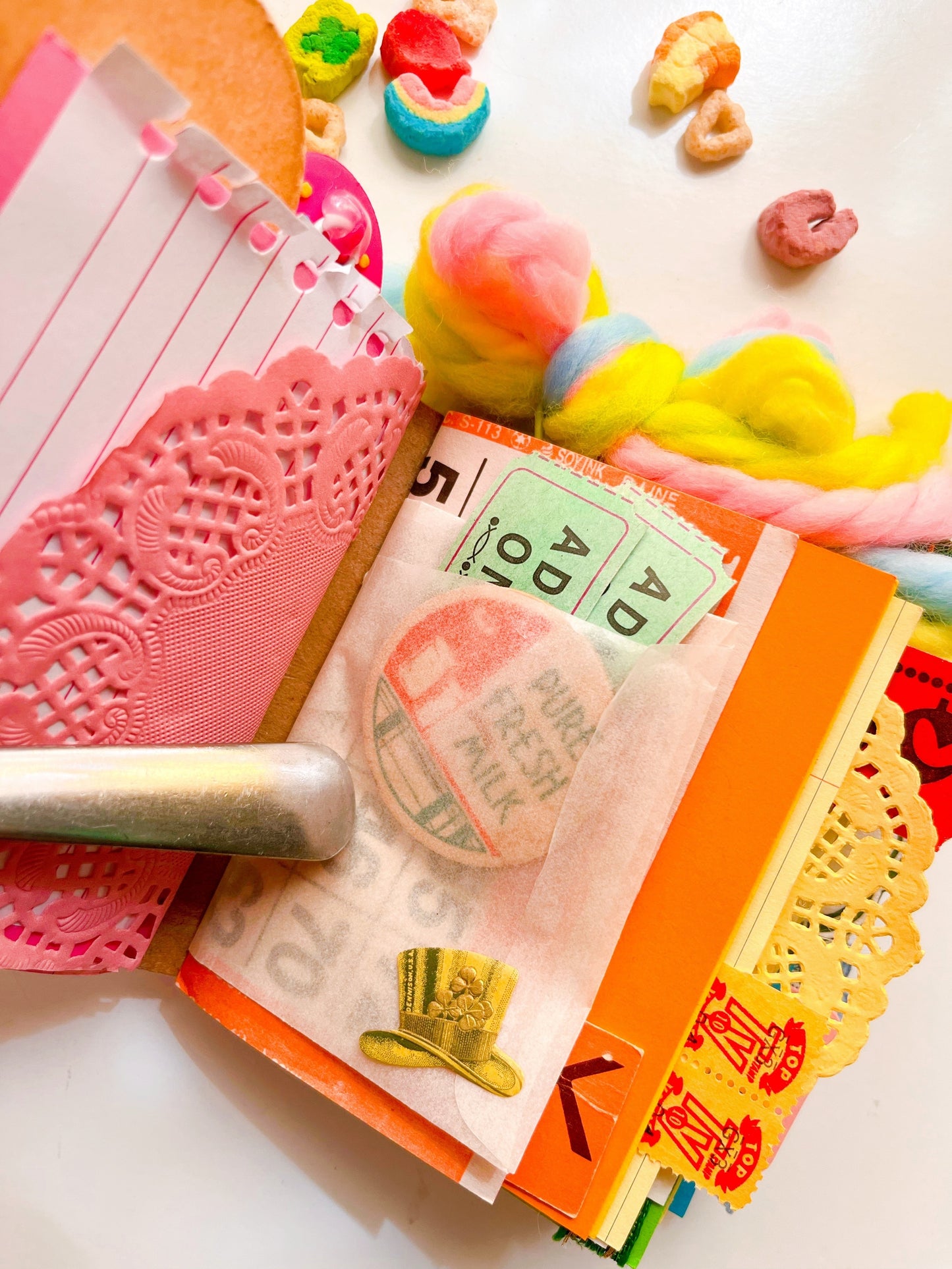 Vintage mini Lucky Charms box handmade journals