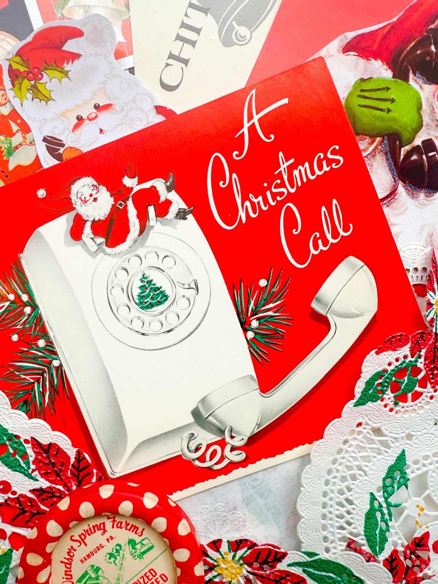 “Santa Calling” vintage ephemera collection