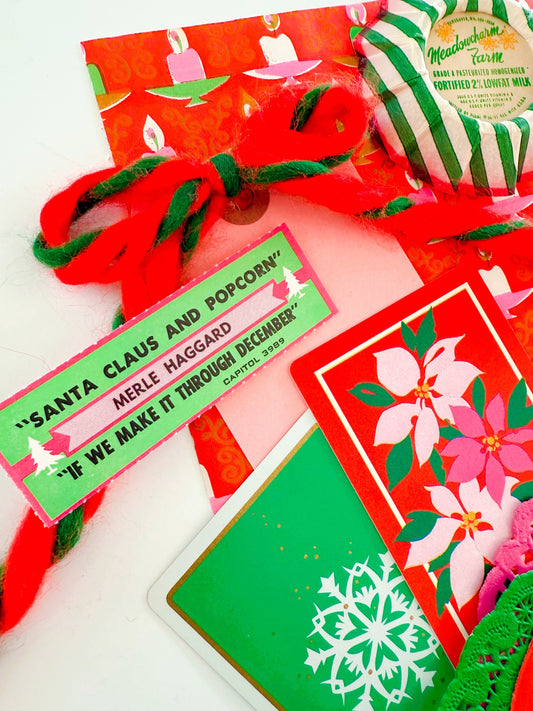 Pink Christmas vintage ephemera collection