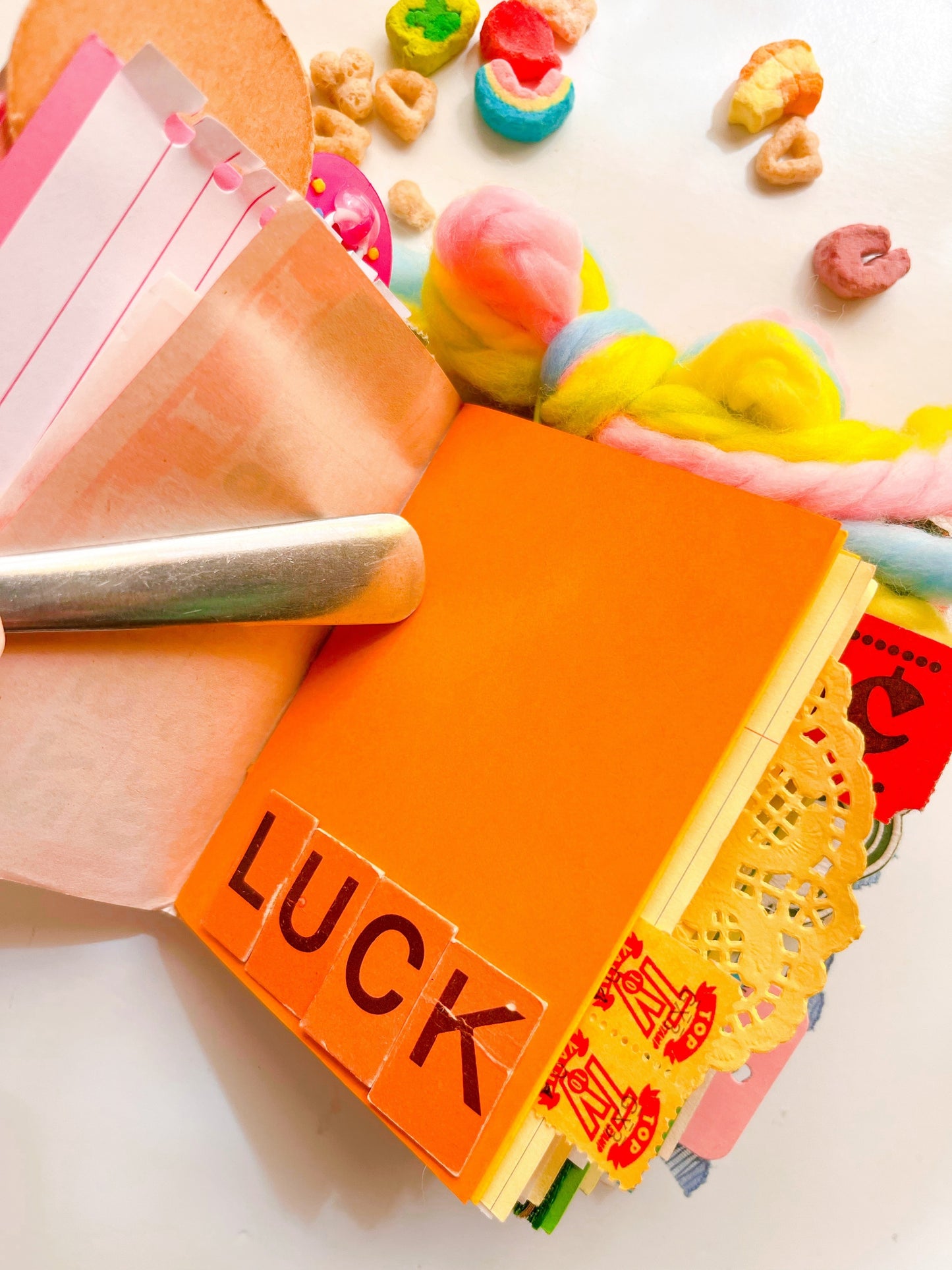 Vintage mini Lucky Charms box handmade journals