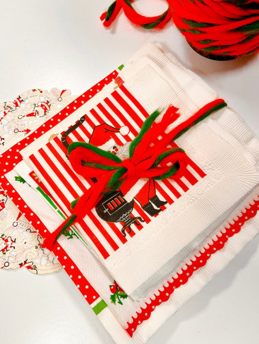 Vintage holiday napkin bundle