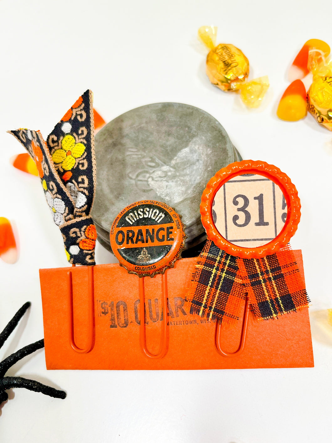 Orange & Black Halloween clippy trio