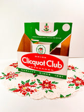 Load image into Gallery viewer, Vintage red &amp; green Cliquot soda pack carton
