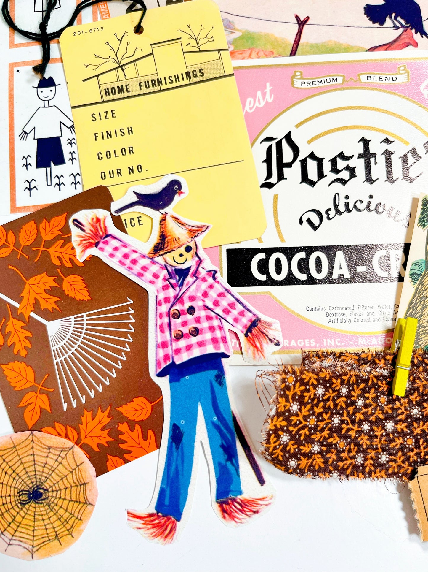 Pink Scarecrow vintage ephemera collection