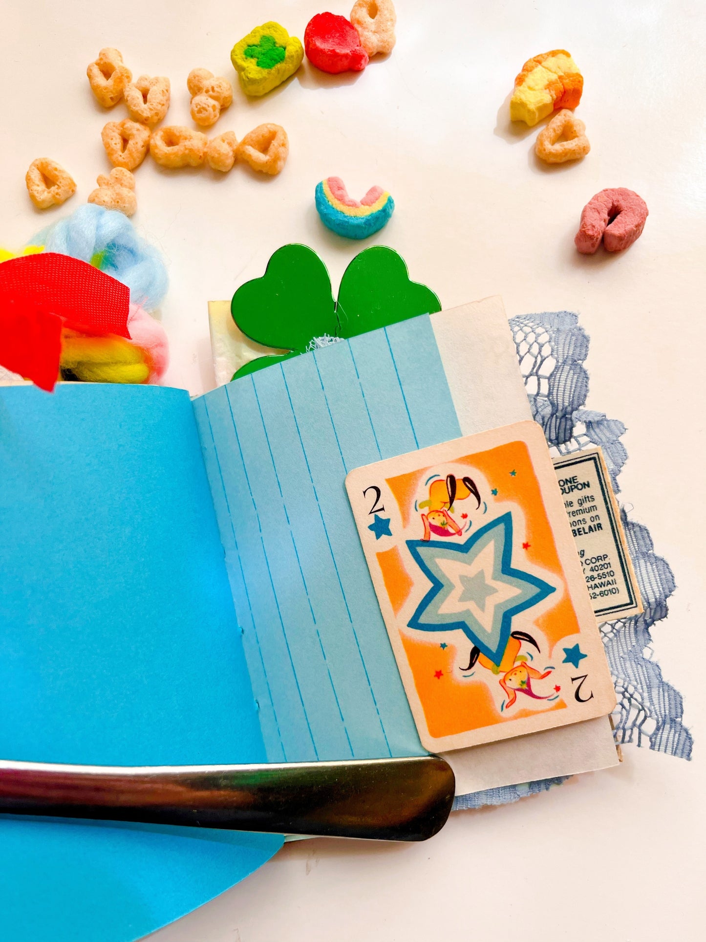 Vintage mini Lucky Charms box handmade journals