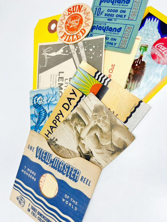 Free Shipping! Summer ephemera tucked in a vintage viewmaster sleeve