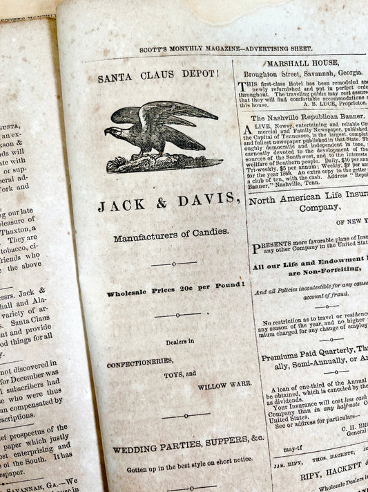 Antique 1860’s magazine pages, one dozen