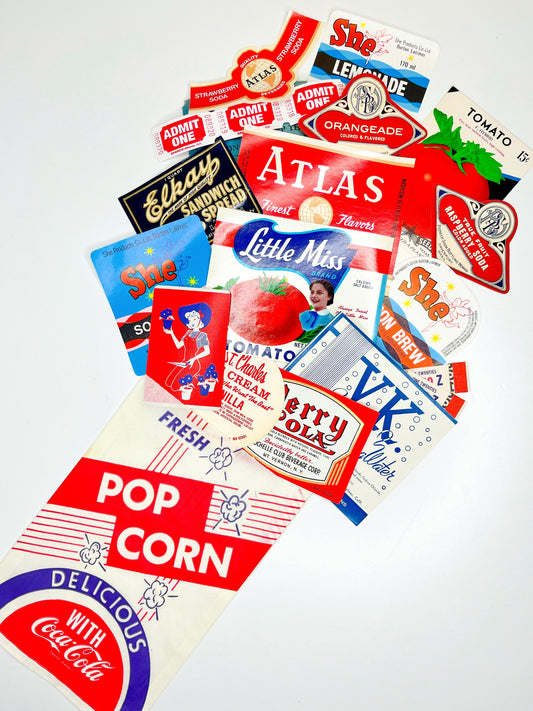 Red, white, & blue vintage ephemera collection