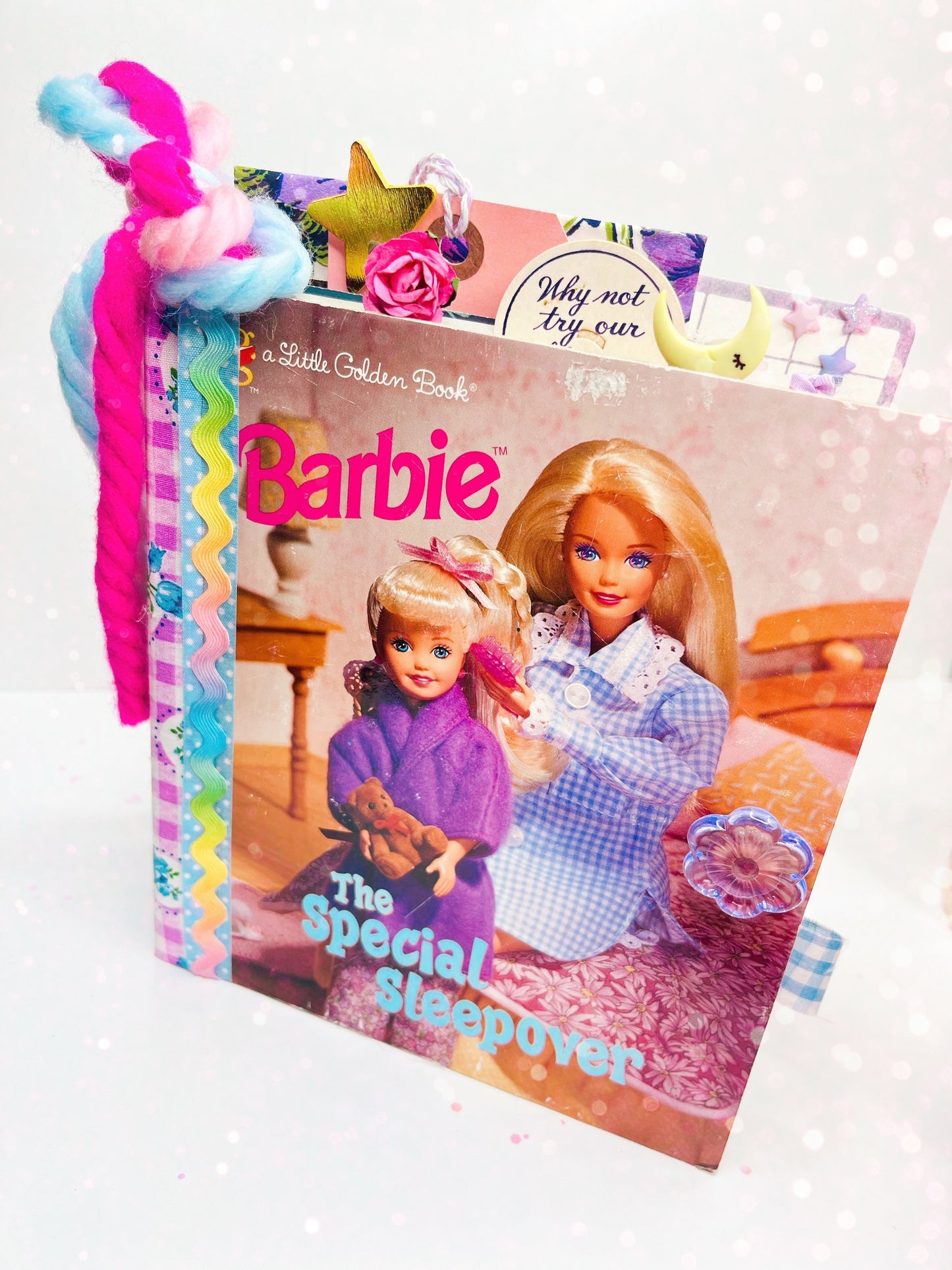 “The Special Sleepover” vintage Barbie Little Golden Book handmade journal