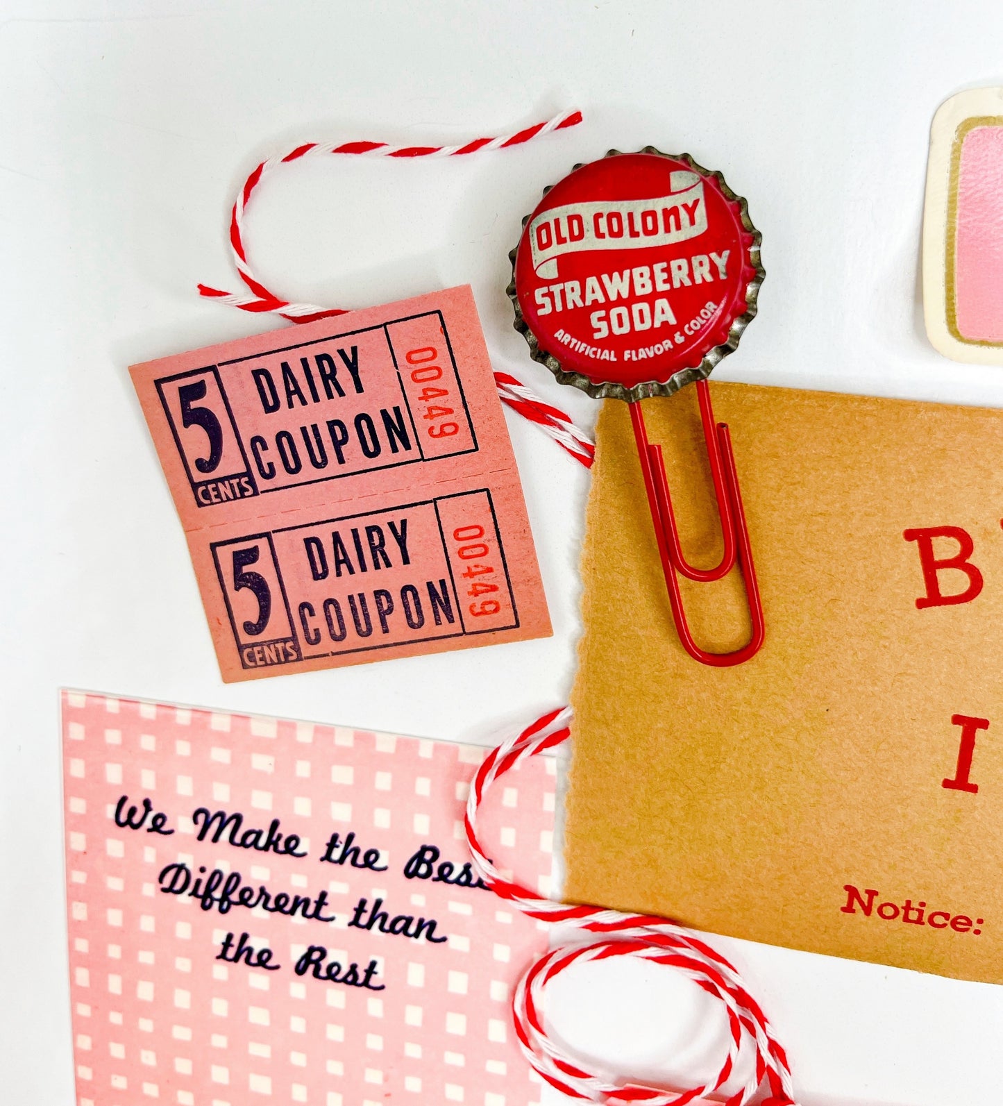 Strawberry Ice Cream vintage ephemera collection
