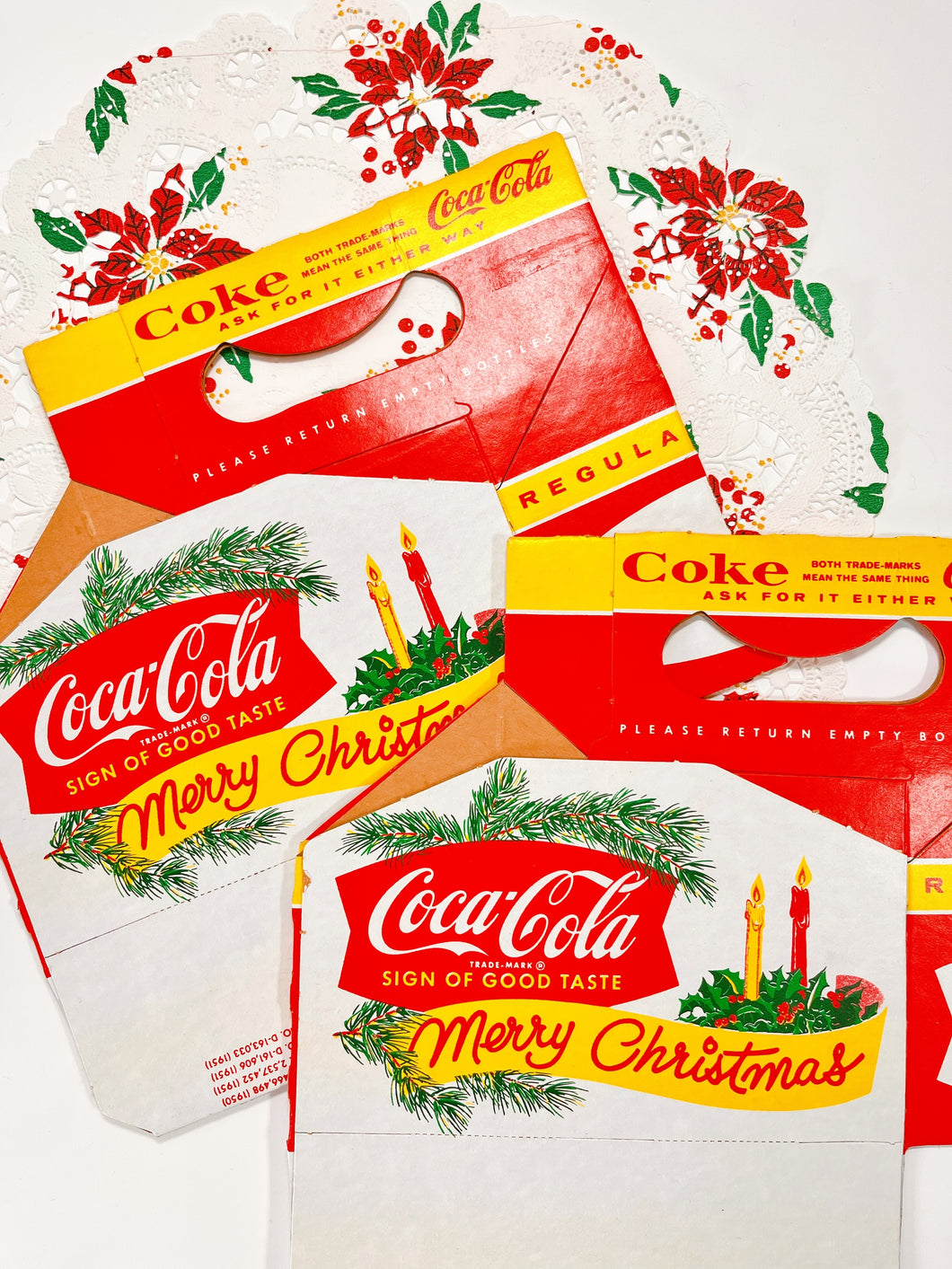 Vintage Coca Cola 6 pack Christmas carton