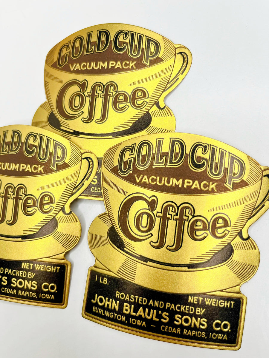 “Cold Cup” embossed coffee labels, set of 3 – PaperPippi