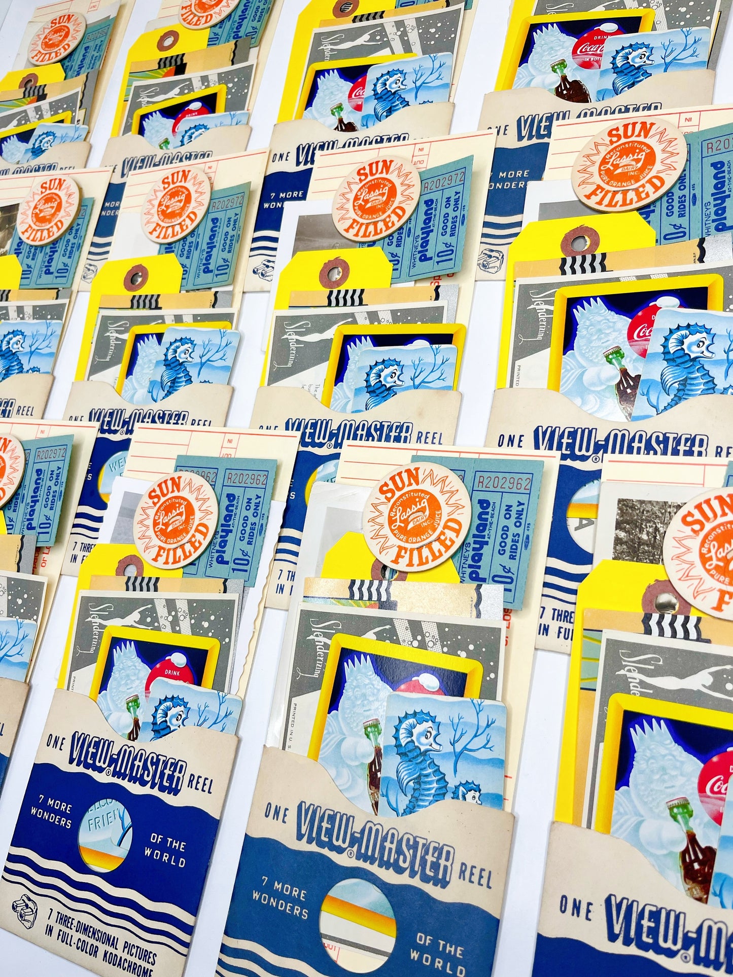 Free Shipping! Summer ephemera tucked in a vintage viewmaster sleeve