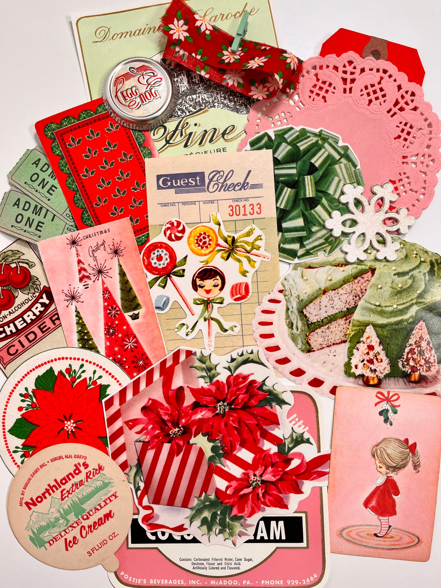 “Peppermint Crème” vintage ephemera collection