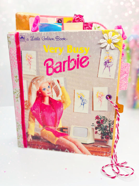 “Very Busy Barbie” vintage Little Golden Book handmade journal