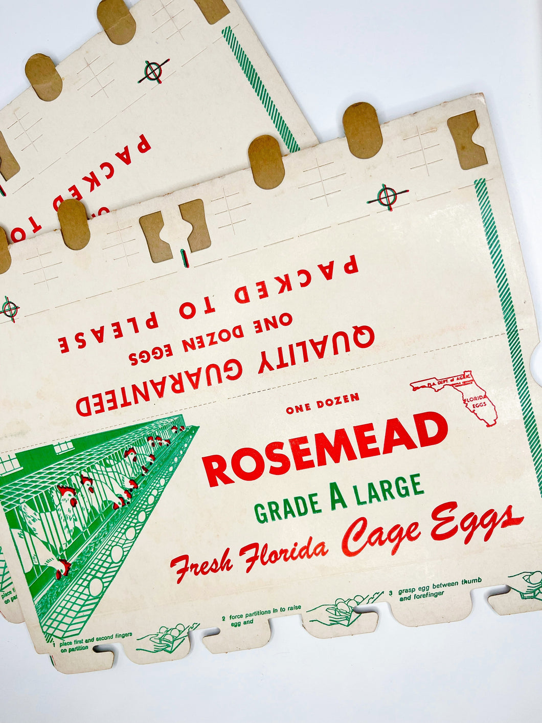 “Rosemead” vintage egg carton, set of 2