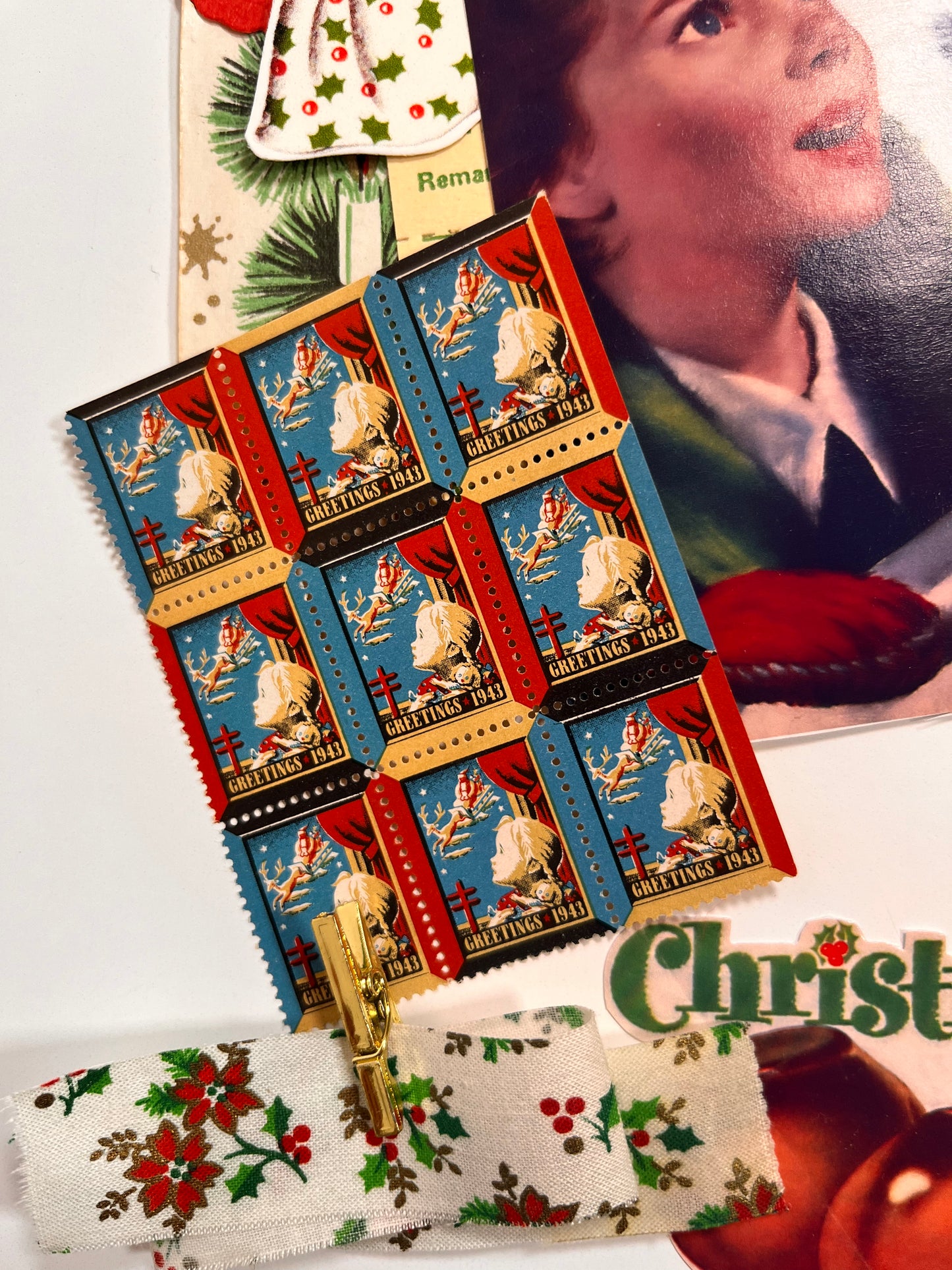 “Christmas is a Little Doll” vintage ephemera collection