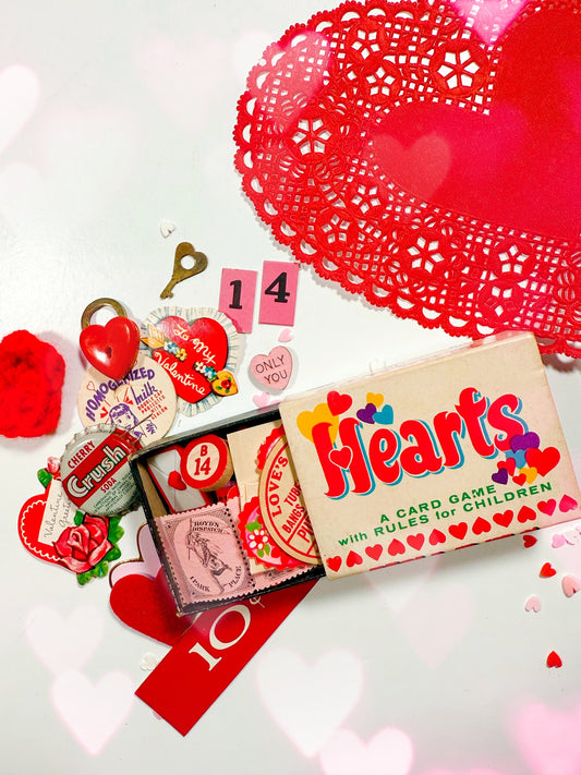 Vintage children’s card game Valentine trinket boxes