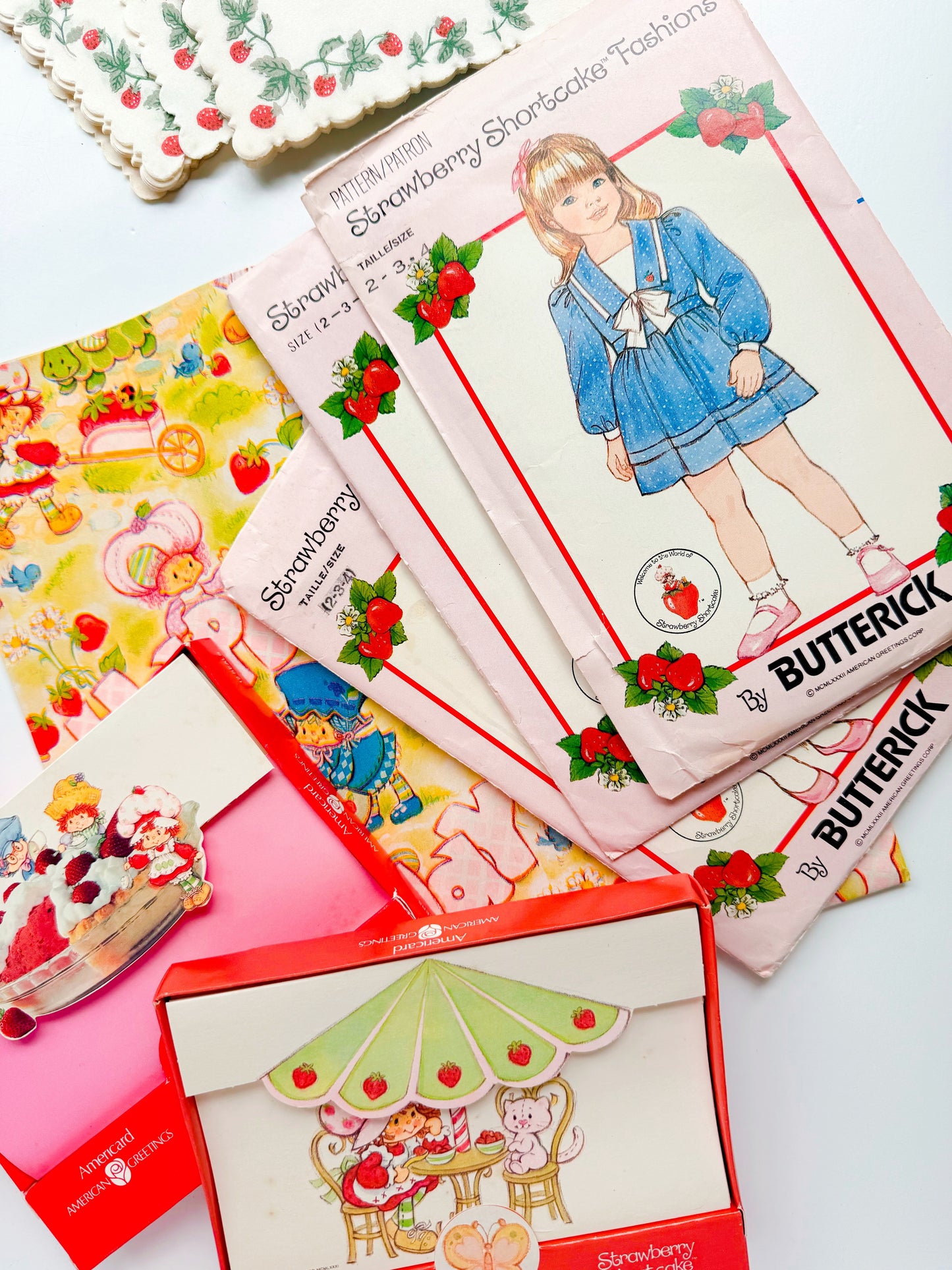PREORDER: Vintage Strawberry Shortcake pattern envelope handmade journal