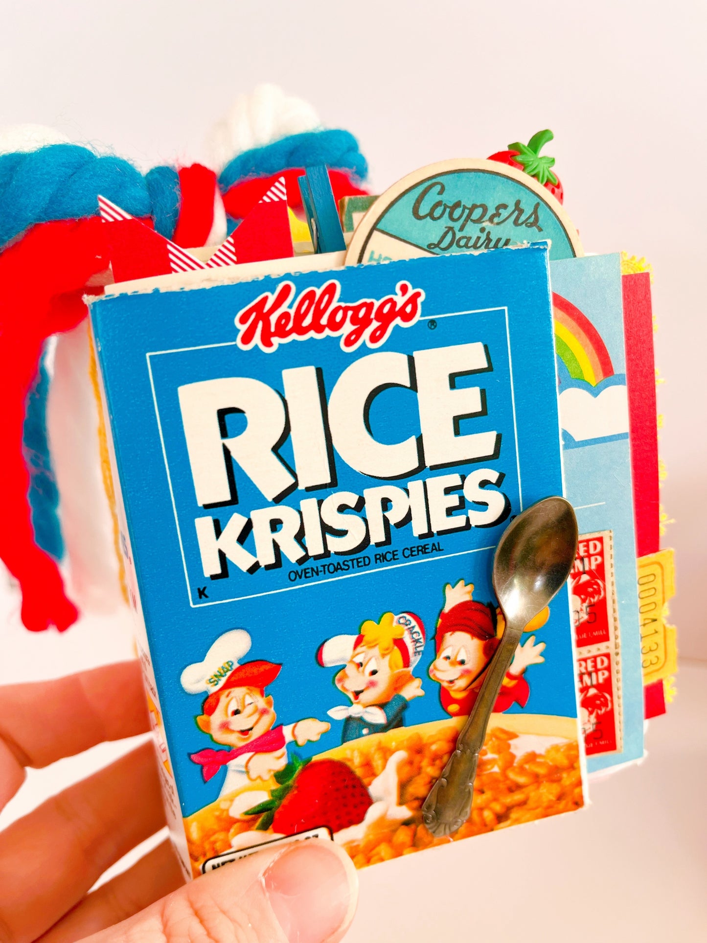 Retro Saturday morning mini cereal box handmade journals: Rice Krispies