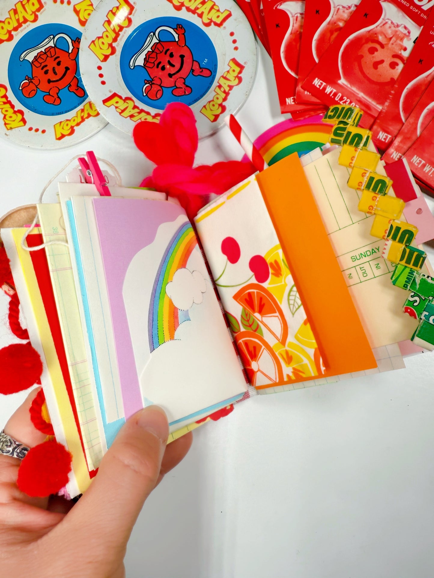 Vintage cherry Kool Aid packet handmade journal