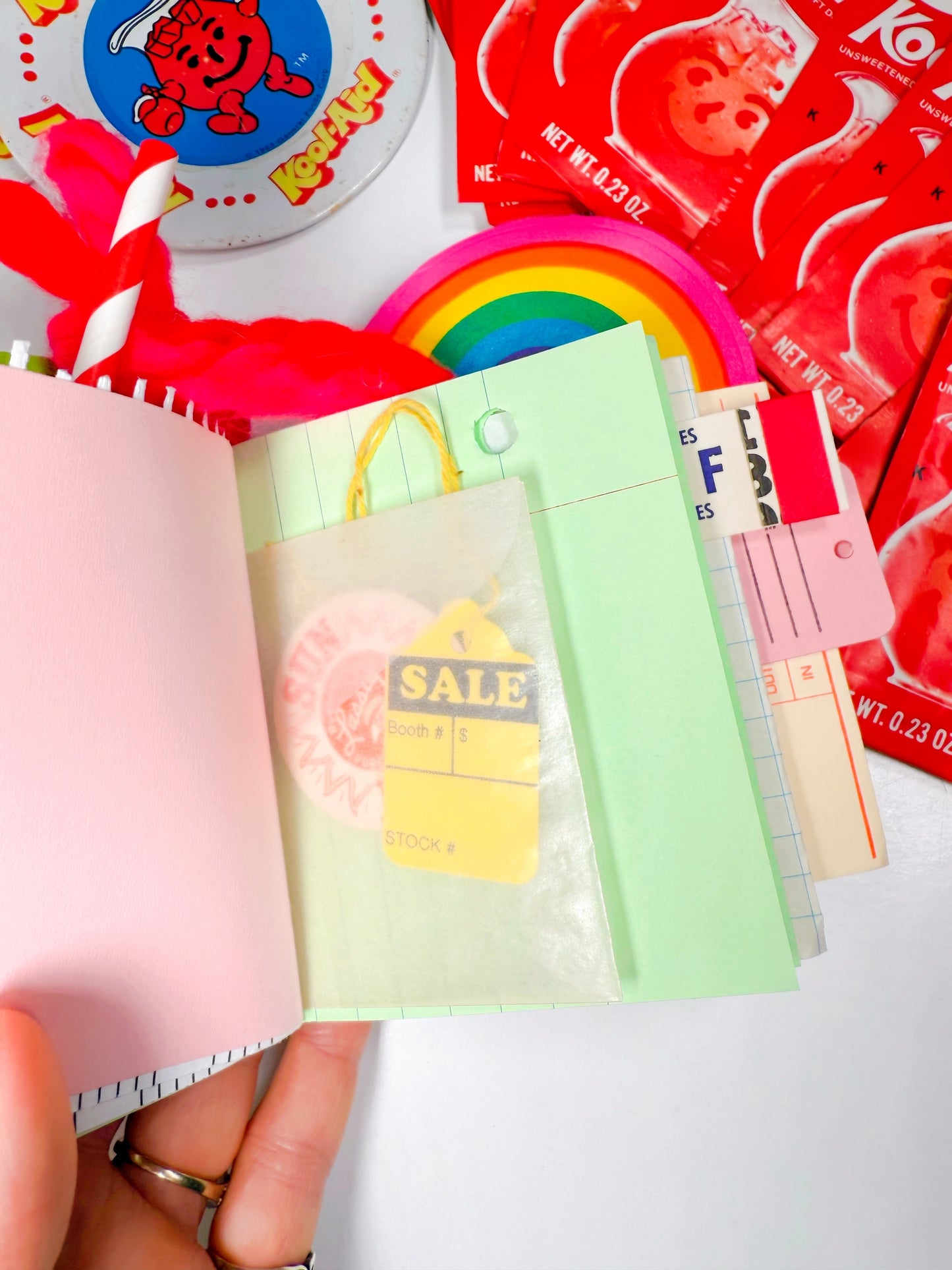 Vintage cherry Kool Aid packet handmade journal